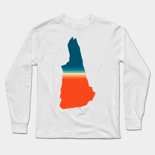 New Hampshire State Retro Map Long Sleeve T-Shirt